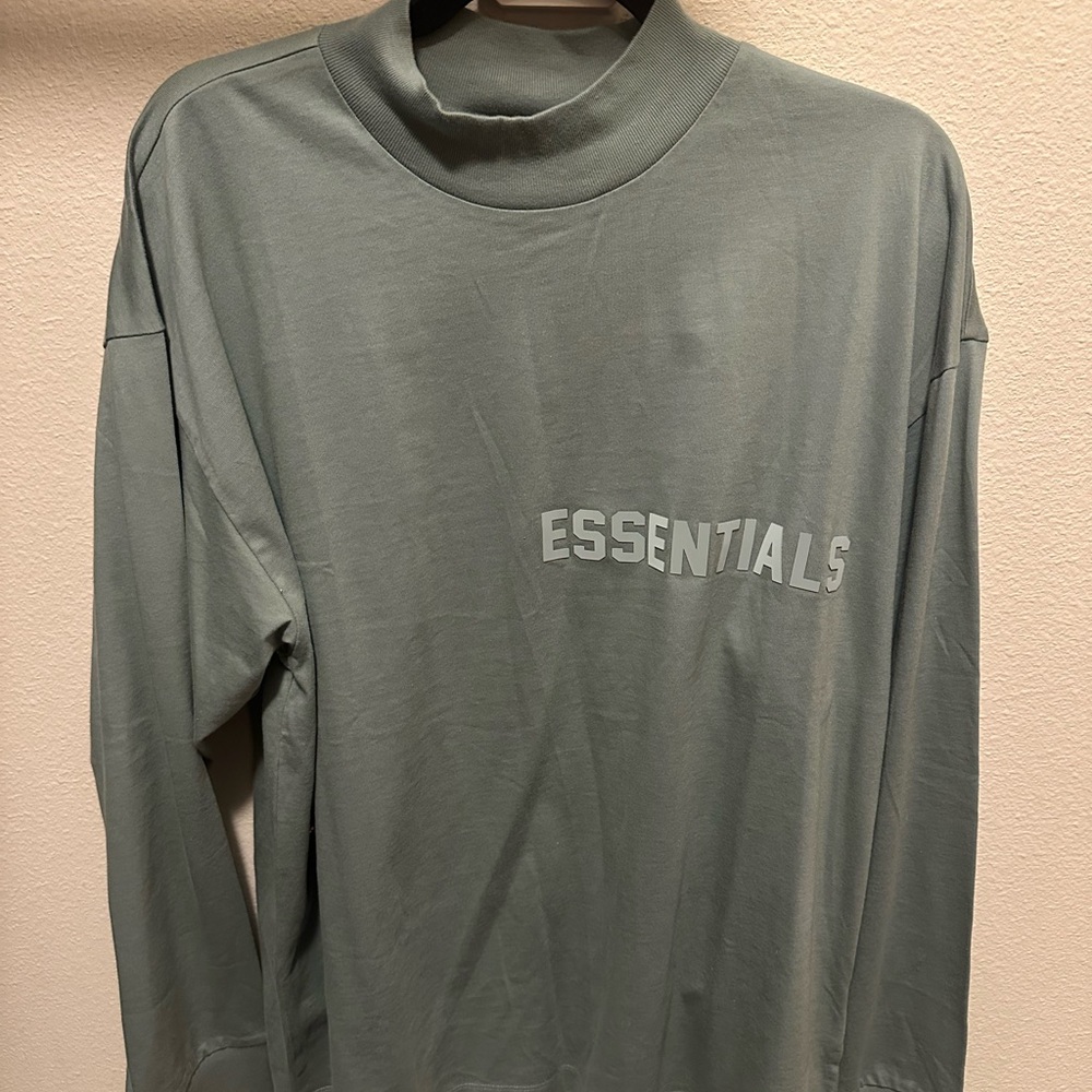Essentials Sage Green Long Sleeve Top